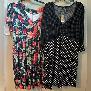 Floral & Polka Dots Two Dress Bundle